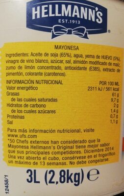 HELLMANS MAHONESA 3 L