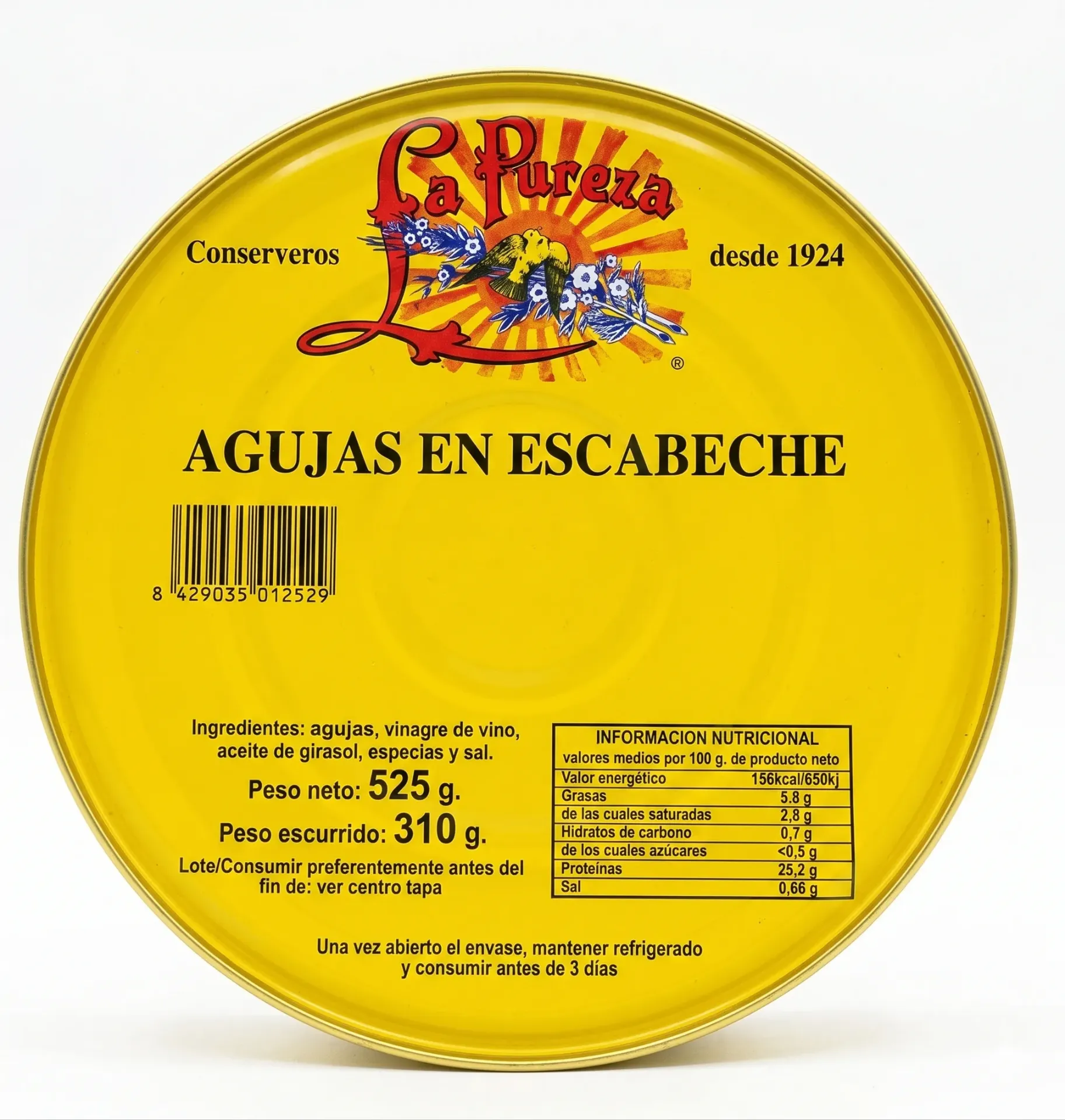 LA PUREZA AGUJAS ESCABECHE 550 GR