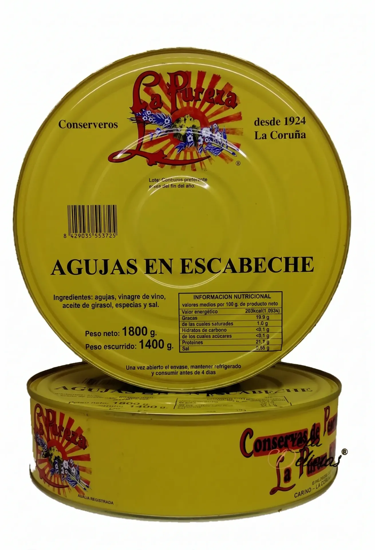 [AGUJAS0015] LA PUREZA AGUJAS ESCABECHE RO. 1000
