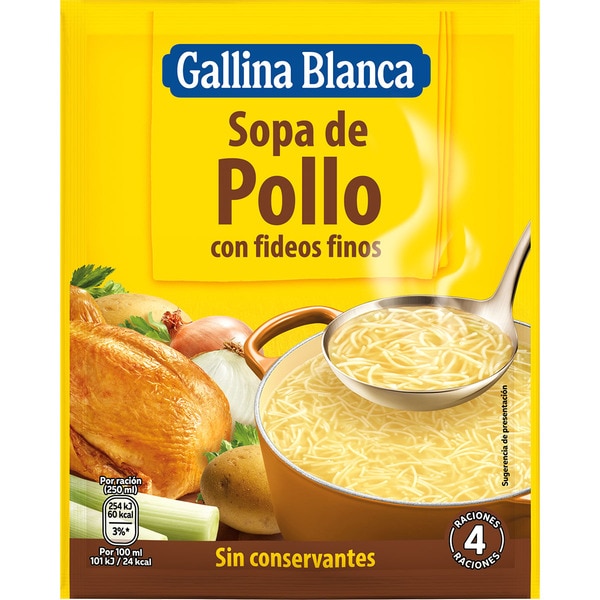 [SOPA0003] GALLINA BLANCA POLLO CON FIDEOS FINOS