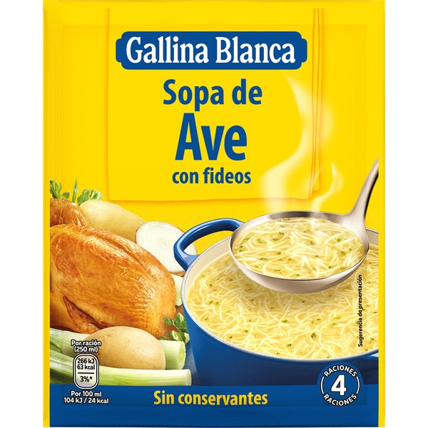 [SOPA0004] GALLINA BLANCA AVE CON FIDEOS