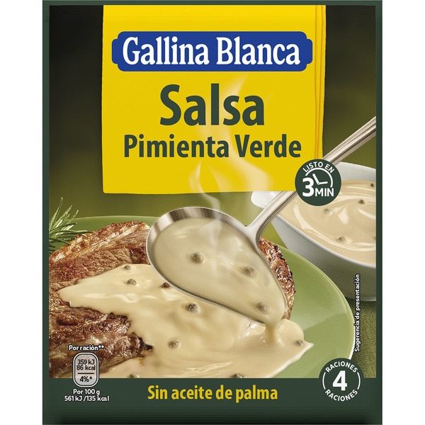 GALLINA BLANCA SALSA PIMIENTA VERDE 50 GR