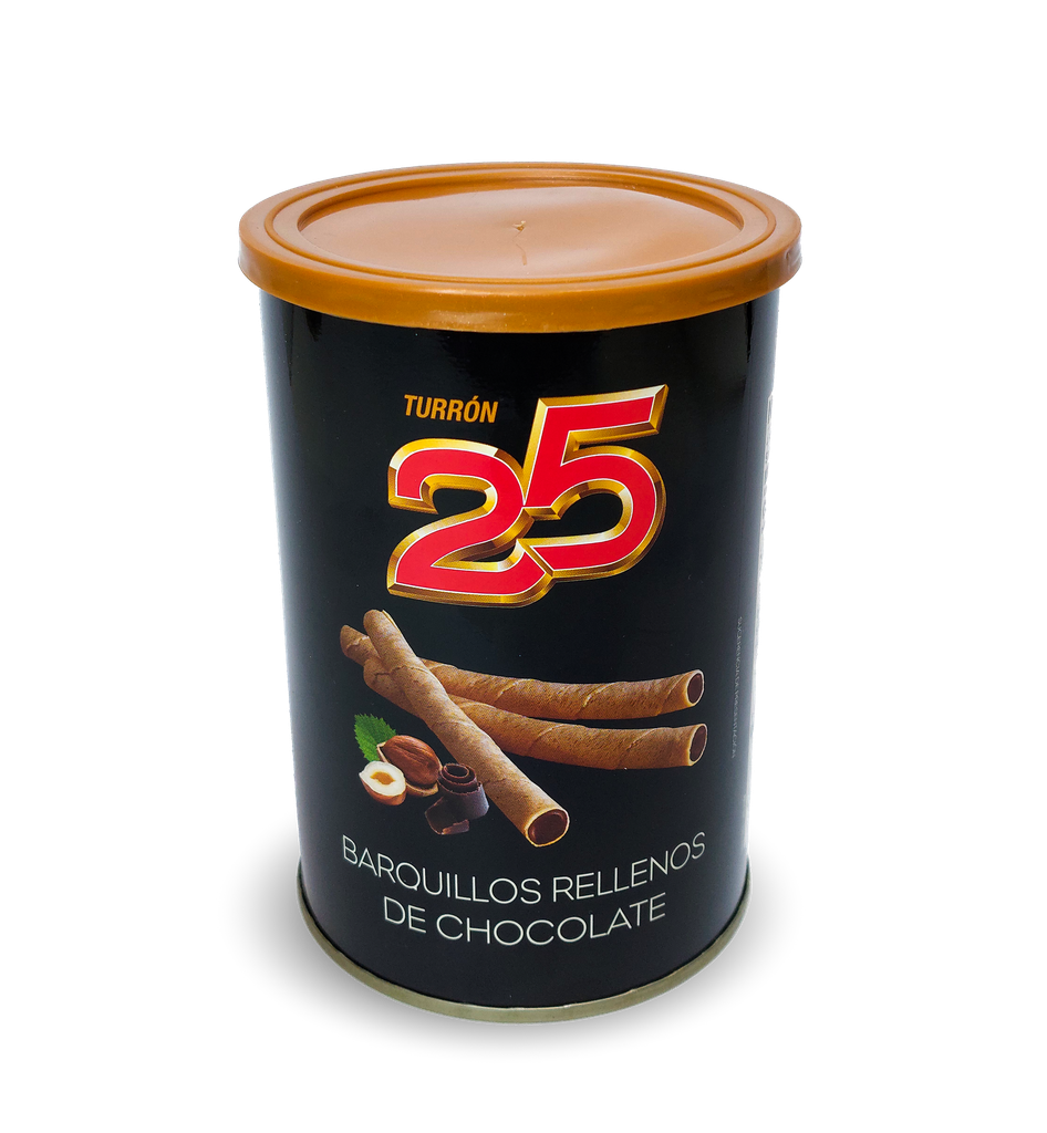 25 BARQUILLOS RELLENOS DE CHOCOLATE 200 GR