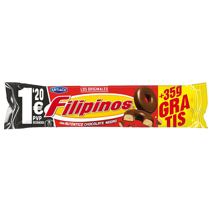 [GALLETA0054] FILIPINOS ARTIACH CHOCOLATE NEGRO 100 +35 GRS.