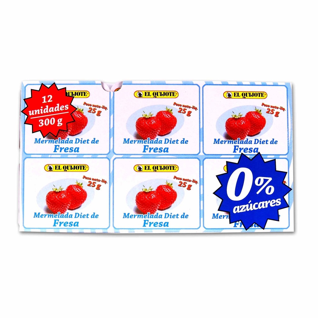 QUIJOTE MERMELADA FRESA 12 UND 300 GR