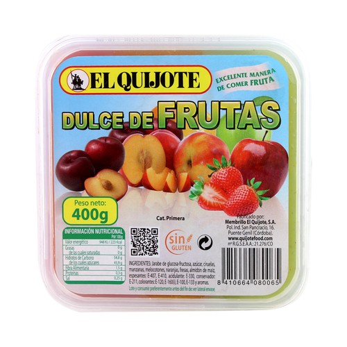 [CONFITURA0005] QUIJOTE DULCE DE FRUTAS PACK 400 GR