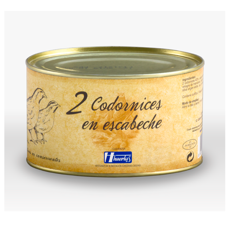 HUERTAS CODORNIZ ESCABECHE 500 GR
