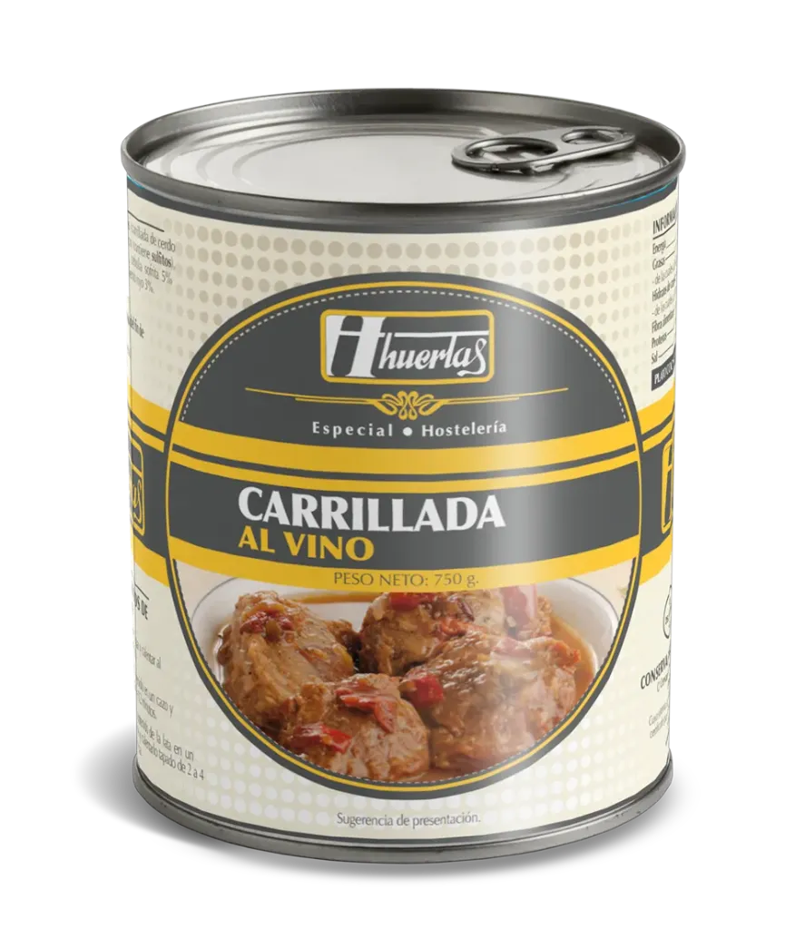 [PLATOSPREP0022] HUERTAS CARRILLADA AL VINO 500 GR
