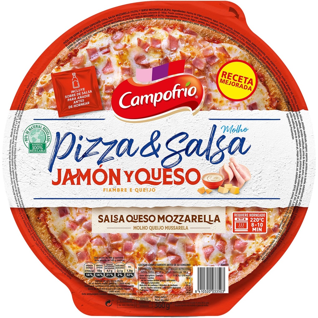 CAMPOFRIO PIZZA JAMON Y QUESO