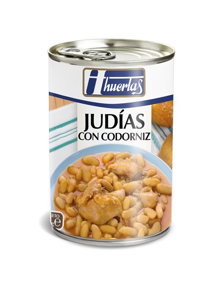 [JUDIAS0011] HUERTAS JUDIAS CON CODORNICES 415 GR