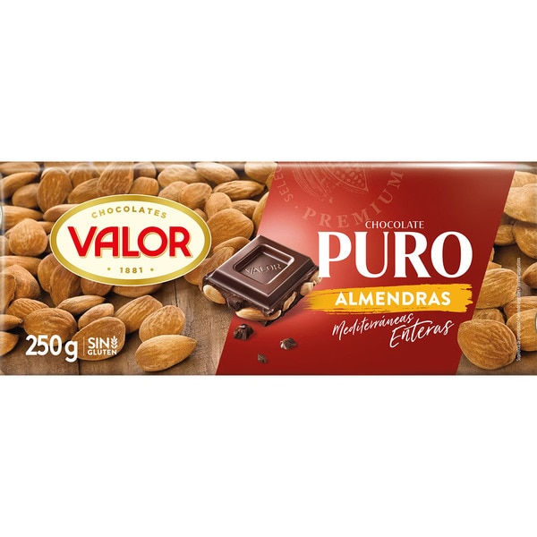 [CHOCOLATE0006] VALOR CHOCOLATE PURO ALMENDRAS 250 GR