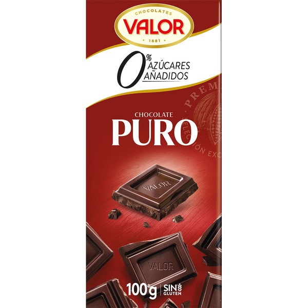VALOR CHOCOLATE PURO SIN AZUCAR 125 GR.