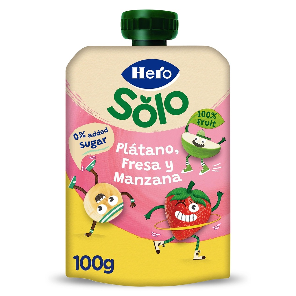 HERO SÓLO YOGUR PLATANO FRESA 100 G