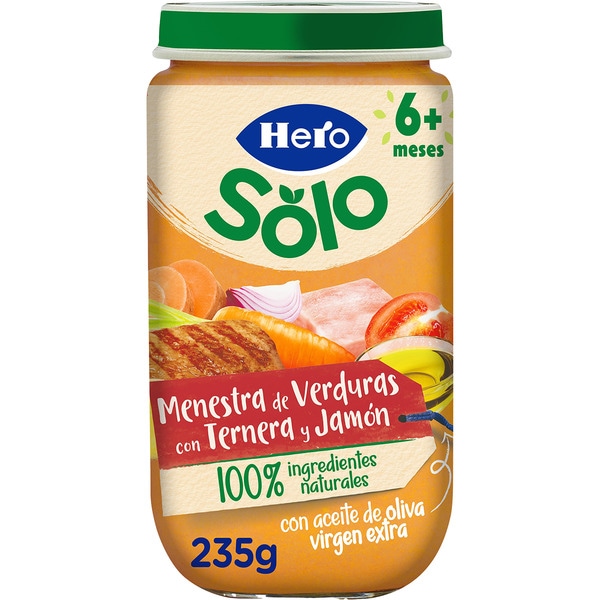 BABY HERO MENESTRA CON JAMON Y TERNERA 250 GR
