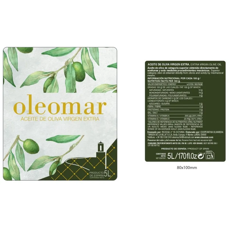 [ACEITEOLIVA0024] OLEOMAR OLIVA 5L. VIRGEN EXTRA ACEITE