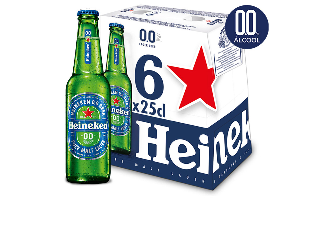 HEINEKEN 00 CERVEZA SIN  S/R 6X25 CL