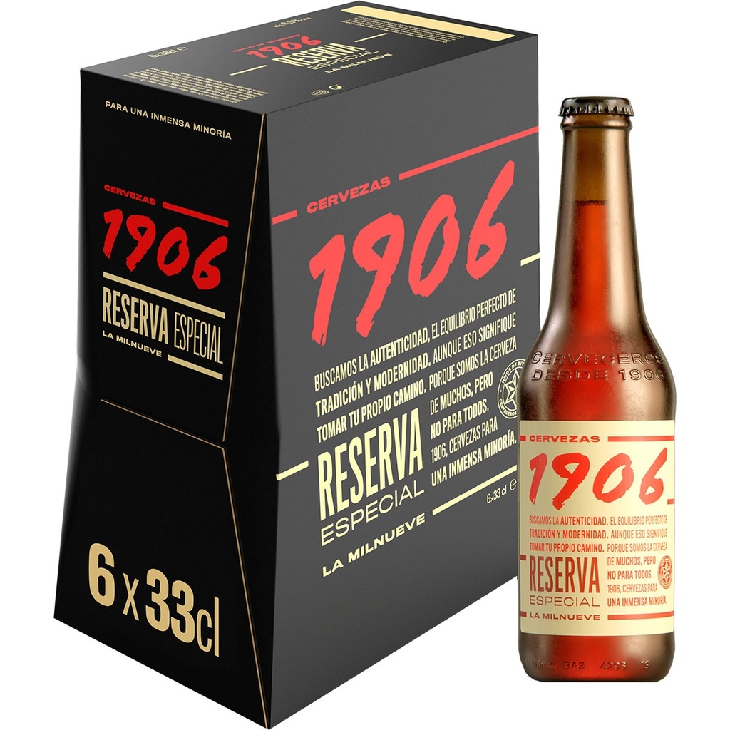 [CERVEZA0085] ESTRELLA GALICIA 1906 PACK 6X33 CL