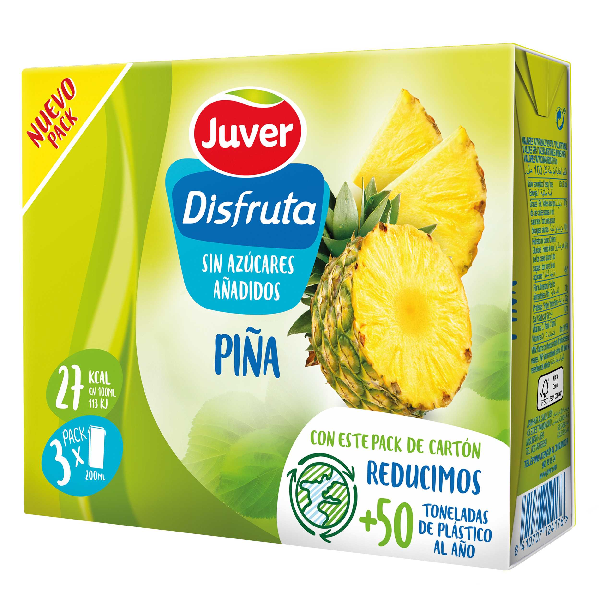 [ZUMO0181] JUVER DISFRUTA PIÑA PACK 3X200 ML