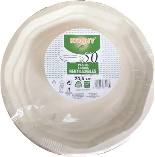 [PLATOS0027] PLATO REUTILIZABLE HONDO 20,5 CM 50 UND