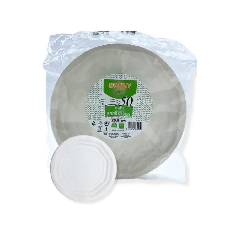 [PLATOS0028] PLATOS LLANOS REUTILIZABLES 20.5 CM 50 UND