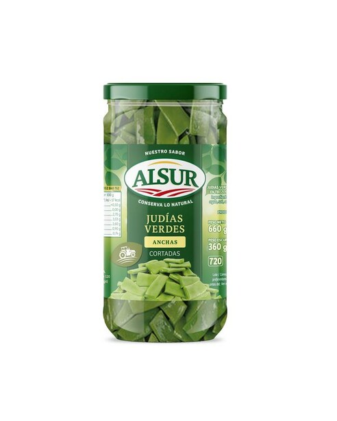 [JUDIAS0002] ALSUR JUDIAS VERDES ANCHAS 660GR