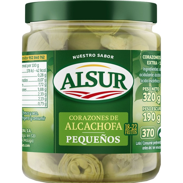 [ALCACHOFAS0029] ALSUR ALCACHOFAS 18-22 FRUTOS 190 GR