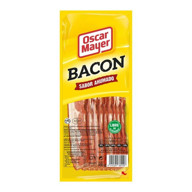 [BACON0007] OSCAR MAYER TIRAS BACON SUAVE 100 GR