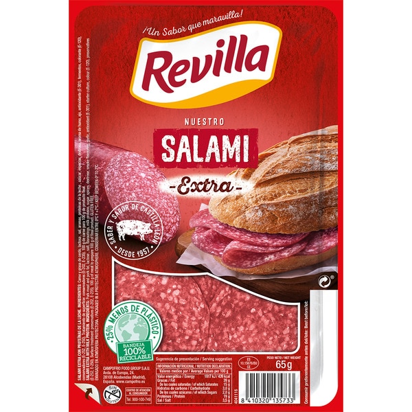[SALAMI0011] REVILLA SALAMI LONCHEADO 65 GR