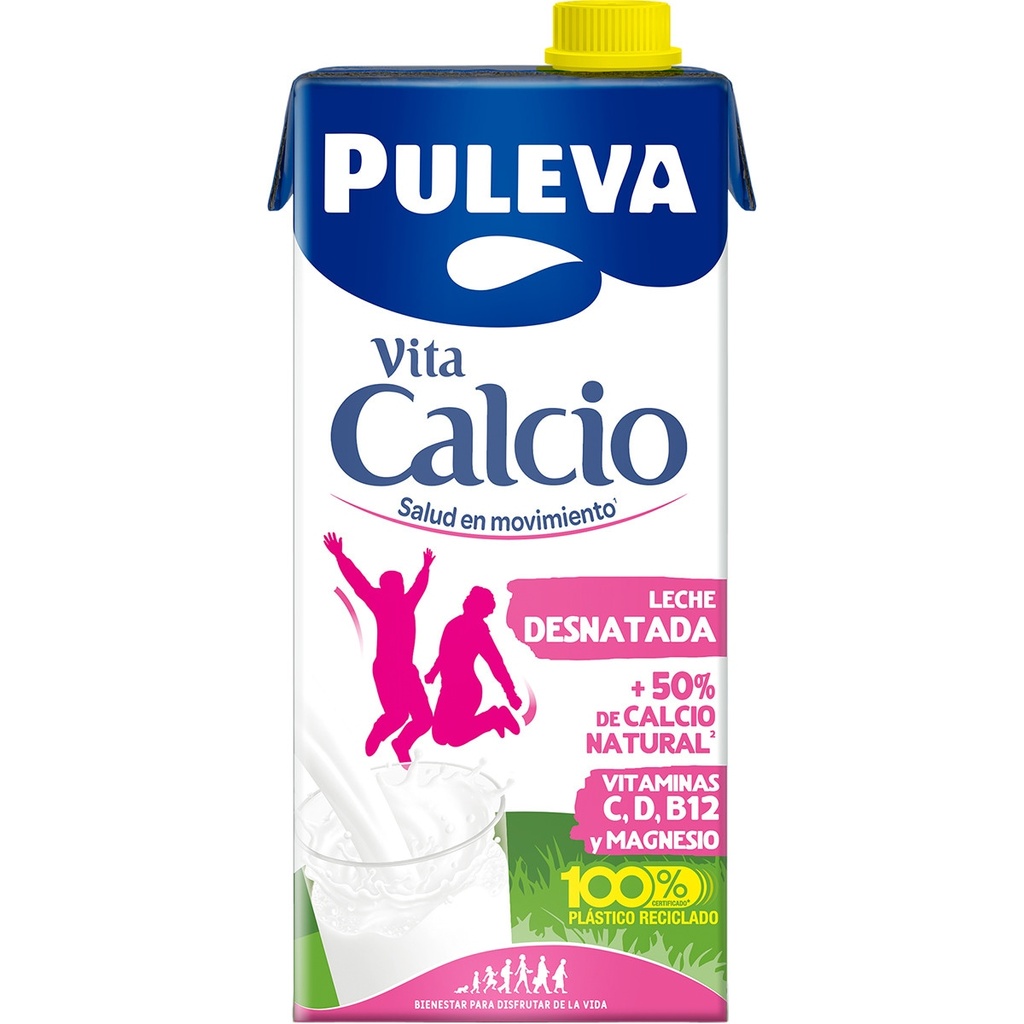 [LECHE0051] PULEVA 6X1 L. DESNATADA CALCIO LECHE