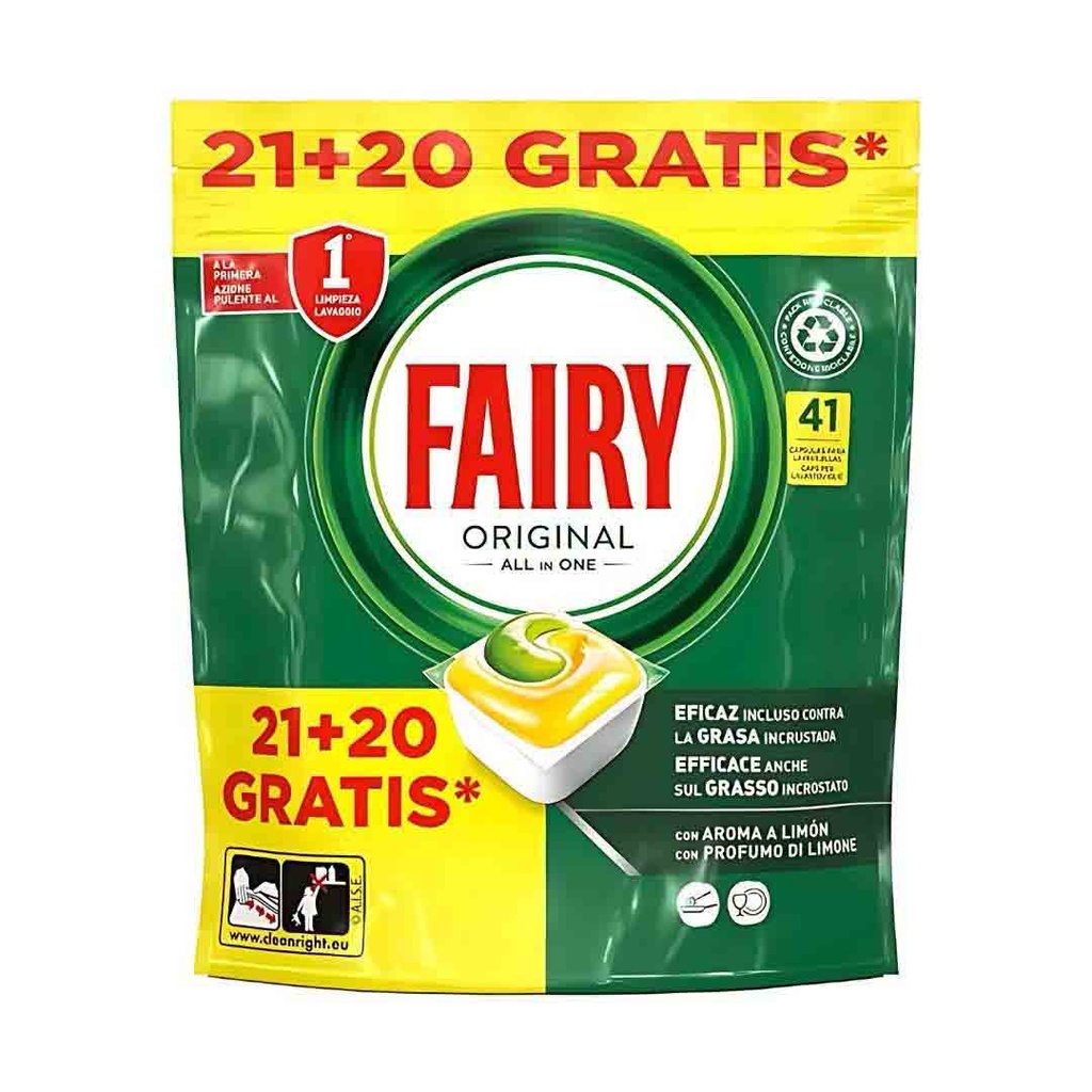 [LAVAVAJILLAS00026] FAIRY LAVAVAJILLAS  21+20 PASTILLAS TODO UNO