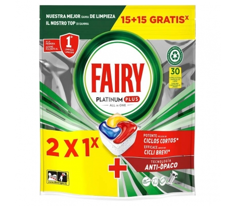 [LAVAVAJILLAS0025] FAIRY PLATINUM PLUS 15+15 . PASTILLAS
