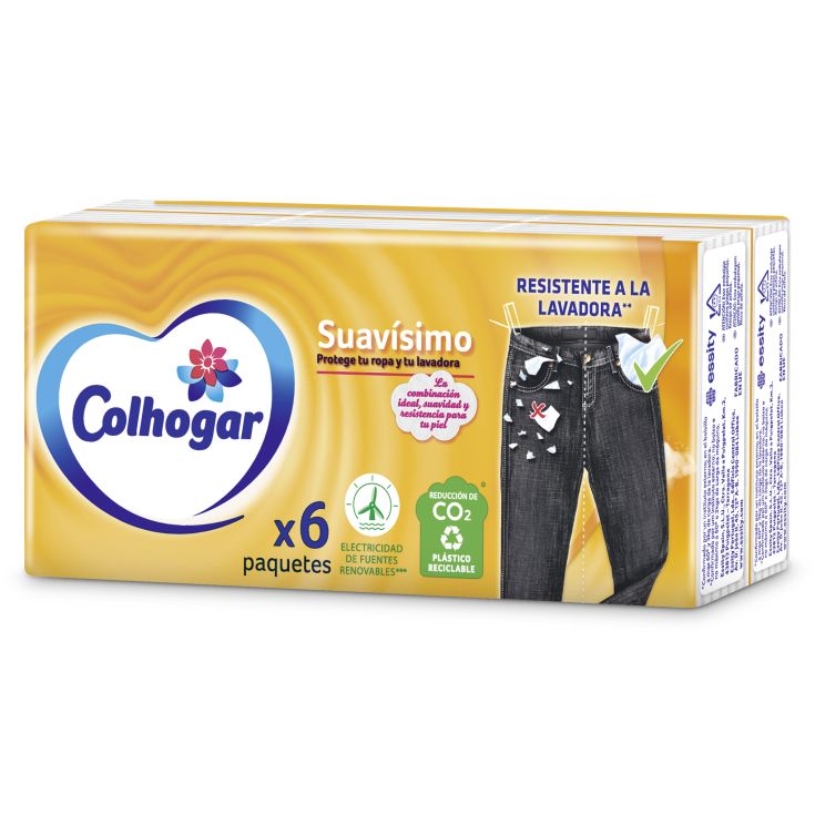 COLHOGAR PAÑUELOS BLANCOS COMPAK PACK 6 UND