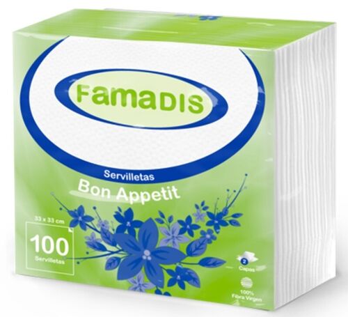 FAMADIS SERVILLETAS 33X33 100 UND