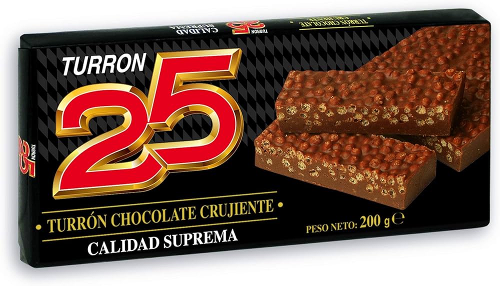 [TURRON0010] 25 TURRON CHOCOLATE CRUJIENTE 200 GR