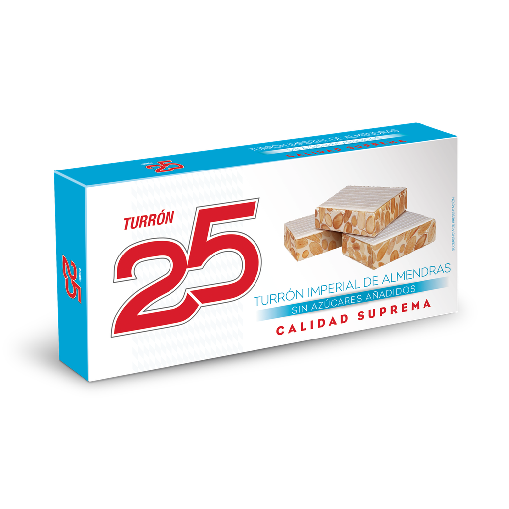 [TURRON0014] 25 TURRON SIN AZUCAR DURO 200 GR