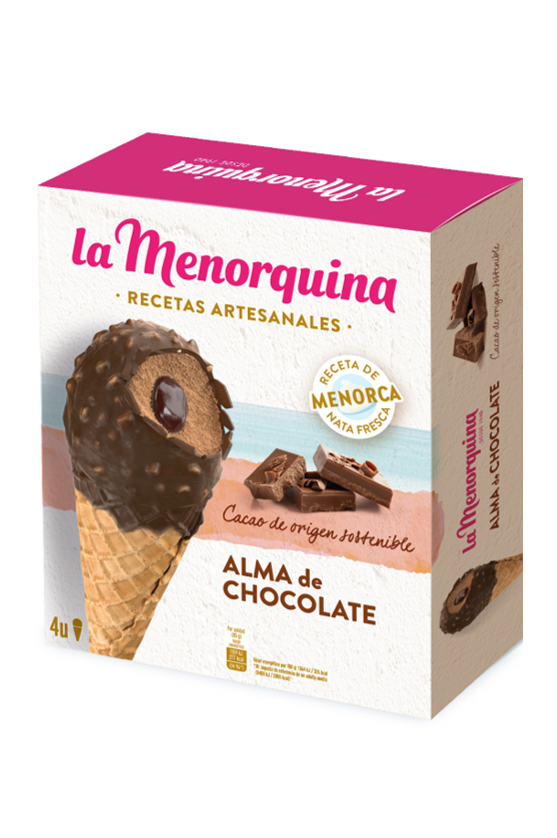 [HELADO0023] LA MENORQUINA CONO ALMA CHOCOLATE PACK 4