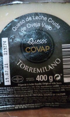 [QUESO0075] COVAP TORREMILANO QUESO OVEJA VIEJO CUÑA 400 GR
