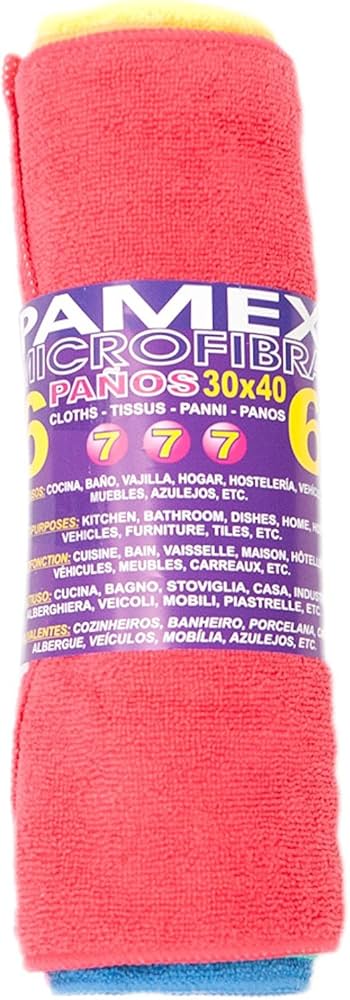 PAMEX PAÑOS MICROFIBRA 30X40 ROLLO PACK 6