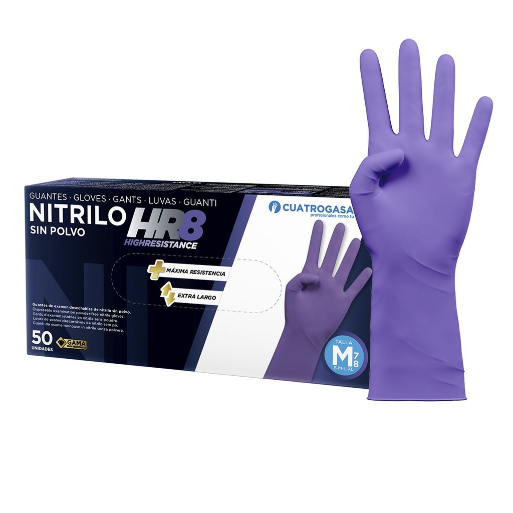 CUATROGASA GUANTES DE NITRILO TALLA 8