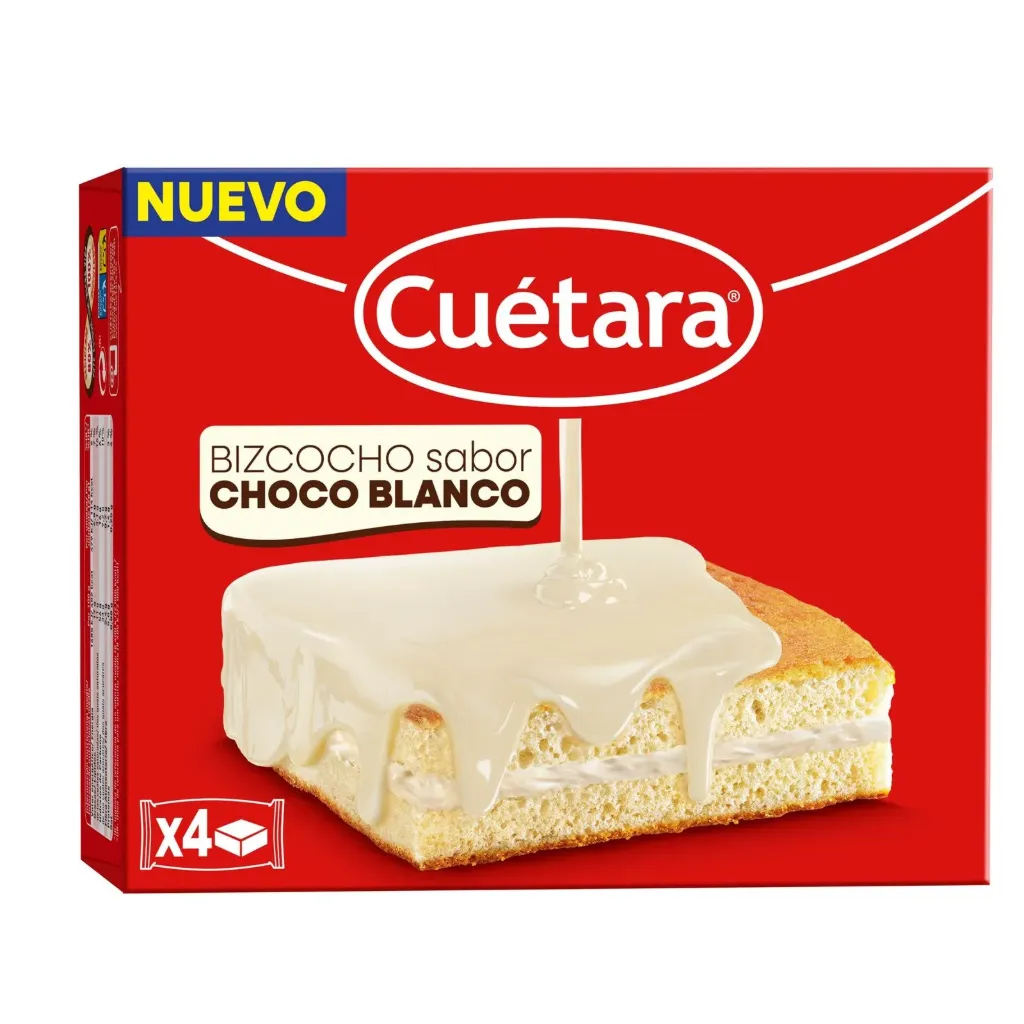 CUETARA BIZCOCHO CHOCOLATE BLANCO 4 UND 112 GR